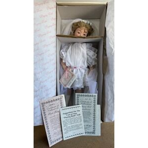 The Hamilton Collection Wearing A White Dress Playing Bride Porcelain Doll